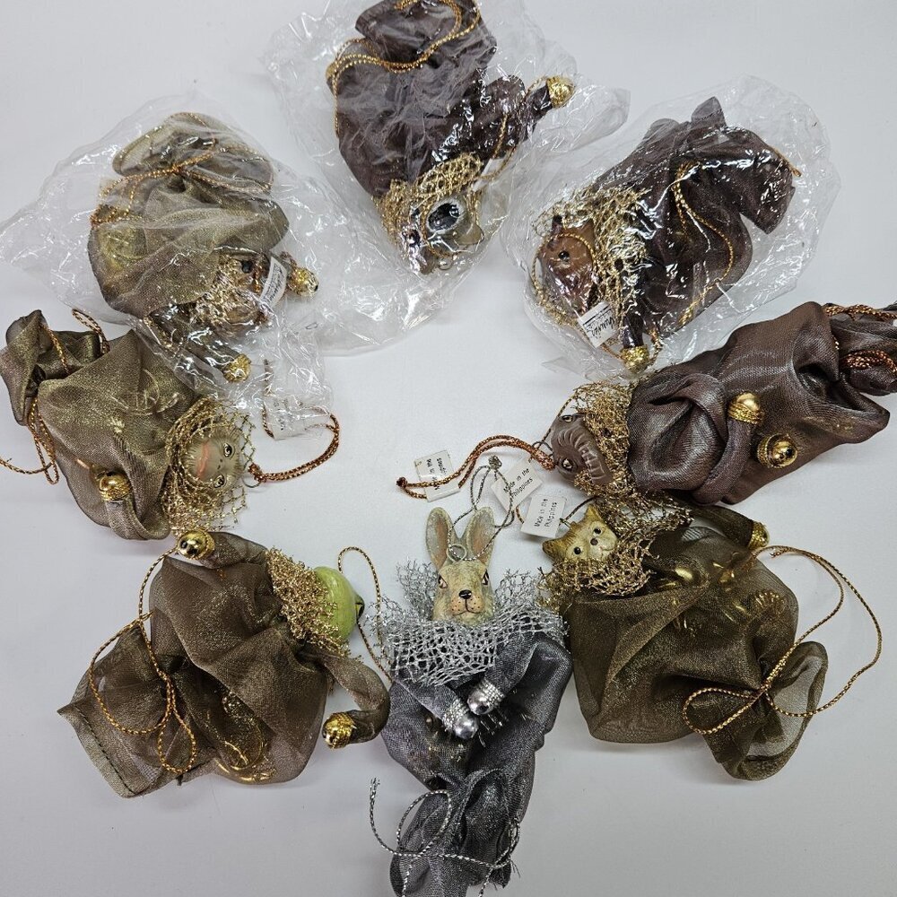 NEW VINTAGE Katherine's Collection 8 Animal Bag Charm Ornament Lot Wayne Kleski